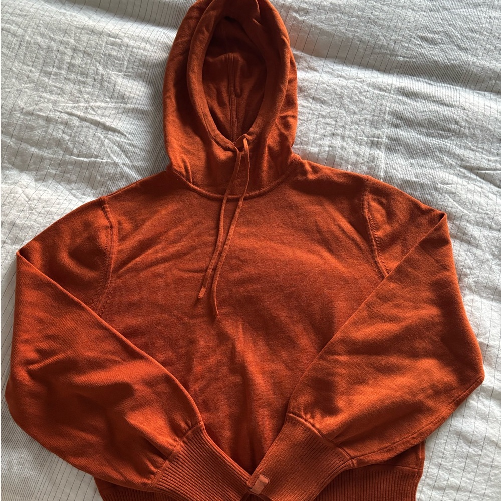 Athleta x Alicia Keys Collab Women's Cropped Orange Hoodie Sweater